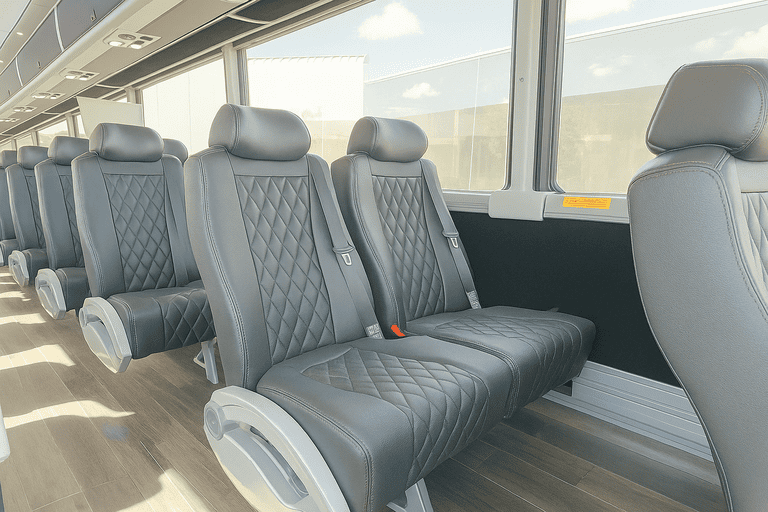 interior of Charter Bus Rental Evanston charter bus